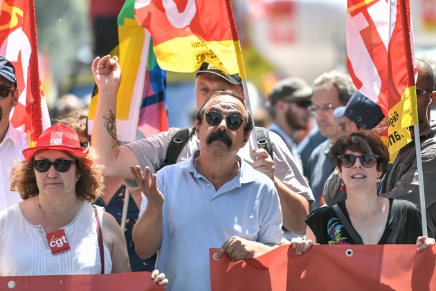 Le patron de la CGT Philippe Martinez lors d'une manifestation le 28 juin 2018 à Paris