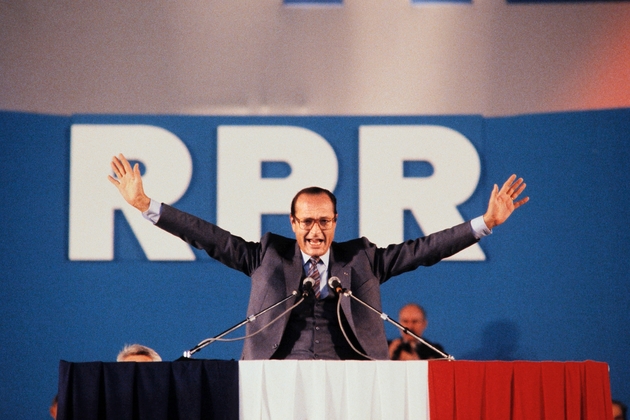 Jacques Chirac, maire de Paris et président du RPR, lors d'un congrès du parti le 23 janvier 1983 à Paris 