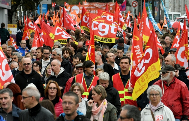 Manifestation de fonctionnaires CGT le 10 octobre 2017 à Brest