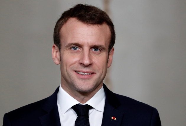 Le président français Emmanuel Macron pose, le 11 janvier 2019 l'Elysée 