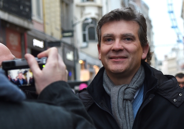 Arnaud Montebourg en campagne pour la primaire du PS, le 16 janvier 20174 à Lille