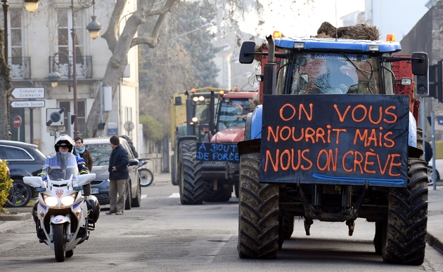 Manifestation d'agriculteurs à Agen le 23 janvier 2017