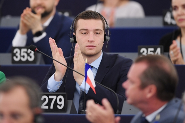 L'eurodéputé RN Jordan Bardella, le 3 juillet 2019 au Parlement européen