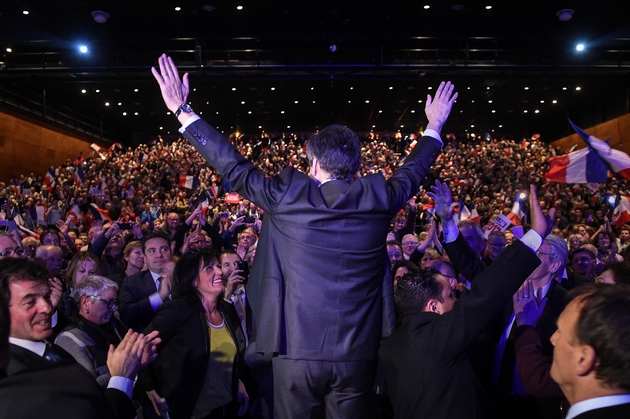 Le candidat LR à la présidentielle, François Fillon, à Besançon lors d'un meeting le 9 mars 2017