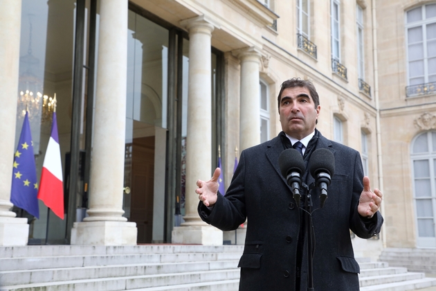 Christian Jacob, patron des députés LR, à sa sortie de l'Elysée après un entretien avec le président Emmanuel Macron, le 4 février 2019 à Paris 