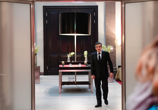 Le candidat du parti Les Républicains pour la présidentielle, François Fillon à Berlin le 23 janvier 2017