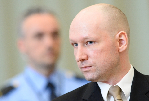 Anders Behring Breivik, le 15 mars 2016 à Skien en Norvège