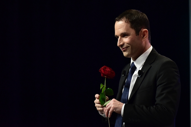 Le candidat socialiste à l'élection présidentielle Benoît Hamon, en meeting au Zénith de Nancy, à Maxéville, le 5 avril 2017