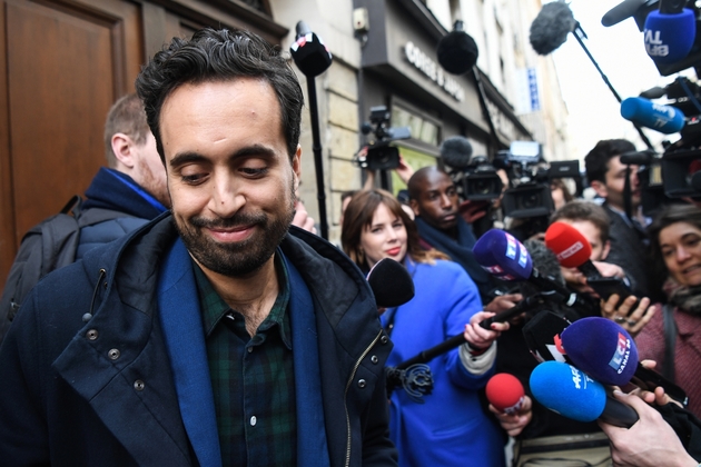 Le député LREM Mounir Mahjoubi quitte le siège du parti à Paris, le 14 février 2020 