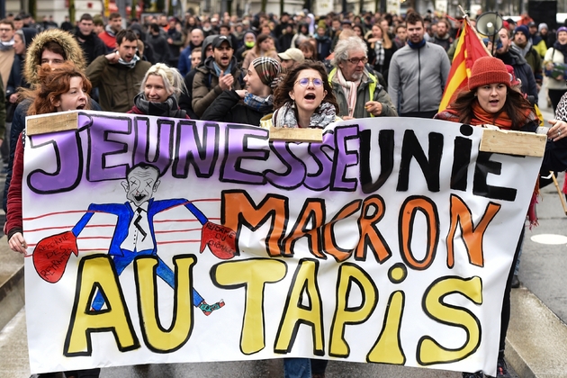 Manifestation à Saint-Herblay, près de Nantes, le 12 décembre 2019