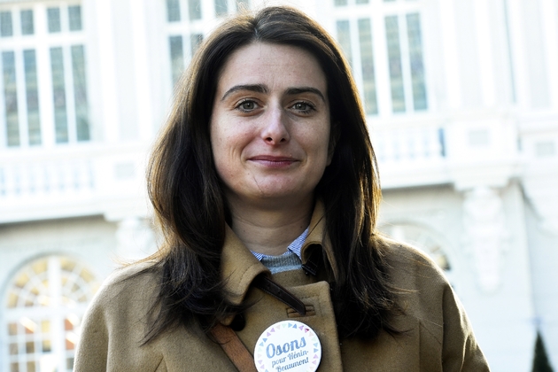 Marine Tondelier, à la tête d'un collectif d'opposition au maire RN, le 18 janvier 2020 à Hénin-Beaumont