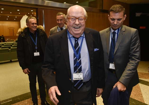 Jean-Marie Le Pen lors d'une audition devant la cour de justice de l'Union européenne à Luxembourg, le 23 novembre 2017
