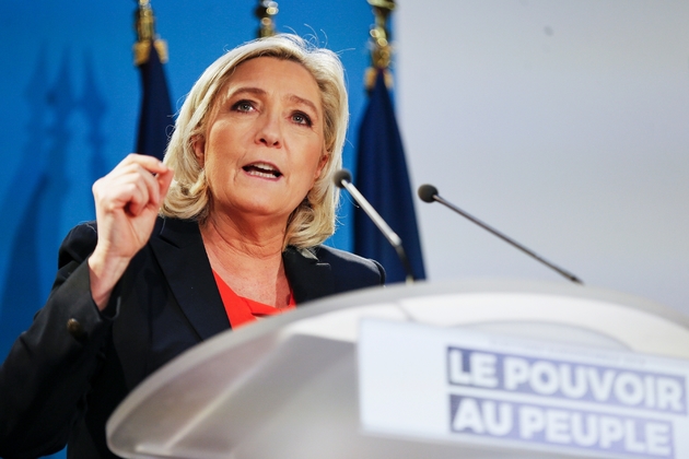 Marine Le Pen en meeting à Saint-Ebremond-de-Bonfosse le 9 février 2019