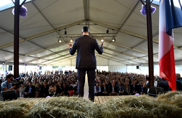 Laurent Wauquiez lors d'un meeting politique à Souvigny-en-Sologne le 30 septembre 2017