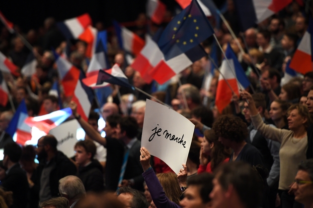 Des supporteurs d'Emmanuel Macron, candidat d'