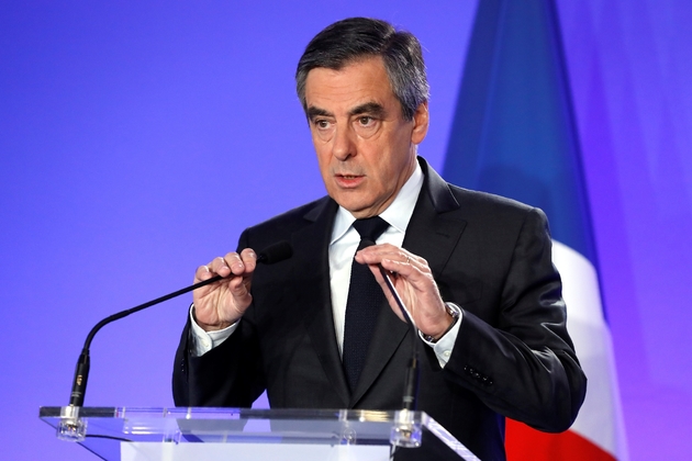 François Fillon fait une déclaration sur la lutte contre le terrorisme à son QG de campagne le 21 avril 2017