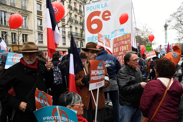 Départ de la Marche pour la VI Republique, place de la République à Paris le 18 mars 2017