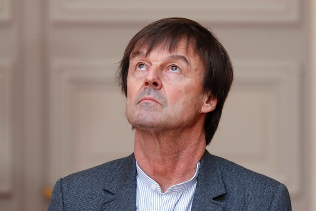 Nicolas Hulot écoute le discours d'Edouard Philippe à l'Elysée, le 17 janvier 2018