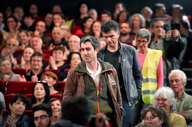 François Ruffin et Gilles Perret lors d'une présentation publique de leur film 