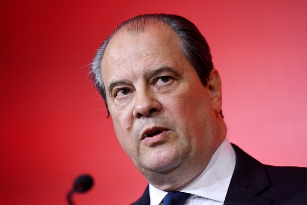 Le premier secrétaire du PS Jean-Christophe Cambadélis donne une conférence de presse à Paris le 24 avril 2017