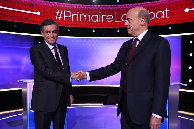 Débat en novembre 2016 entre les deux finalistes de la primaire LR, François Fillon et Alain Juppé