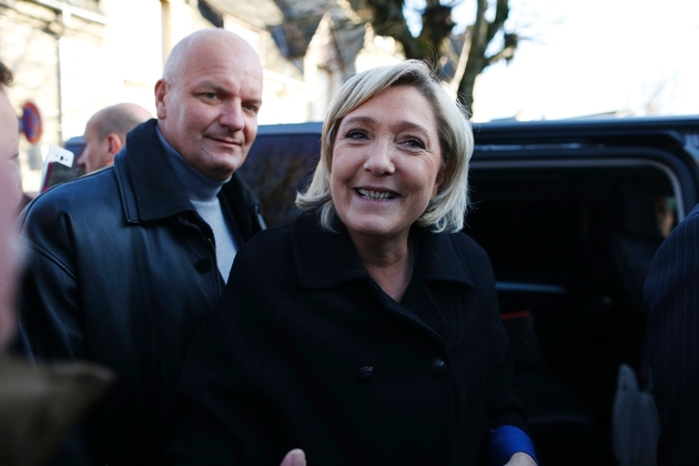 Marine Le Pen le 6 janvier 2017 à Ecouis dans le nord de la France