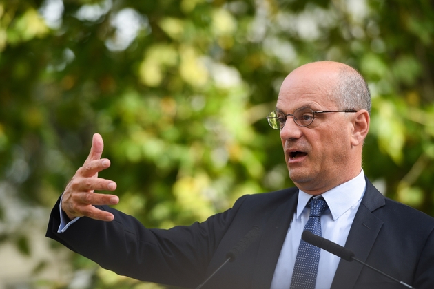 Le ministre de l'Education, Jean-Michel Blanquer lors d'une conférence de presse sur la rentrée scolaire, le 27 août 2019 à Paris