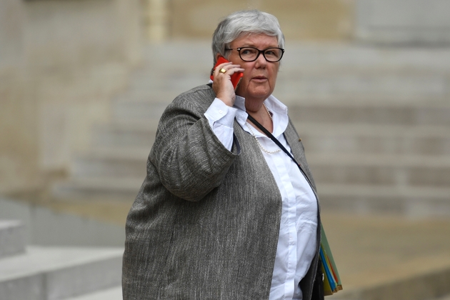 La ministre auprès du ministre de l'Intérieur Jacqueline Gourault, quittant l'Elysée après un conseil des ministres, le 9 août 2017