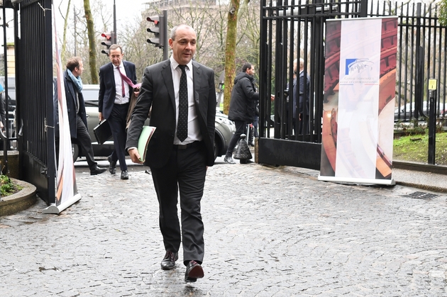 Le secrétaire général de la CFDT Laurent Berger arrive au Conseil économique, social et environnemental pour la 