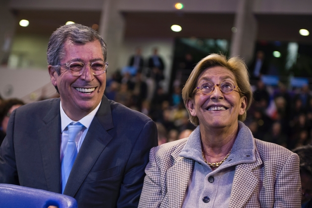 Patrick et Isabelle Balkany, maire et première adjointe de Levallois-Perret, le 3 décembre 2015 à Rueil-Malmaison (Hauts-de-Seine)