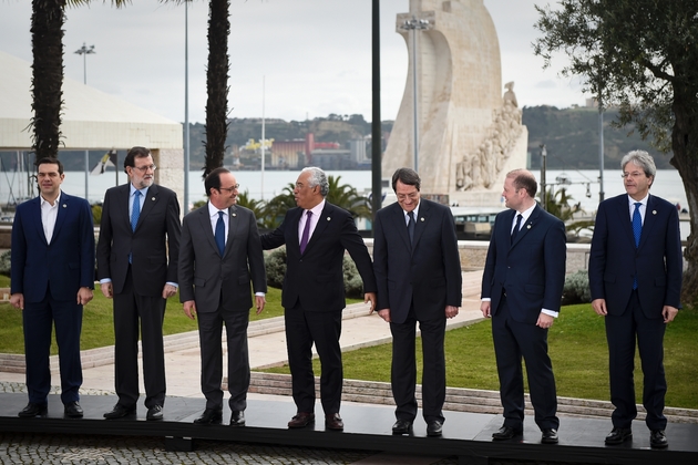 Les dirigeants des pays méditerranéens de l'UE réunis le 28 janvier 2017 à Lisbonne