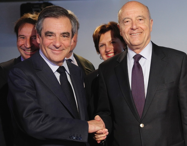 François Fillon et Alain Juppé à Paris le 19 avril 2017