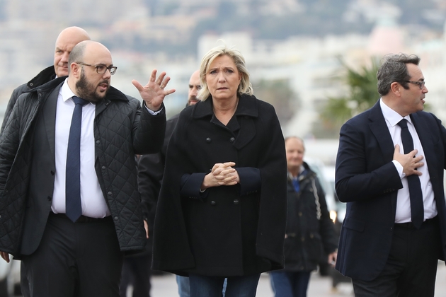 Marine Le Pen lors d'un déplacement à Nice le 13 février 2017