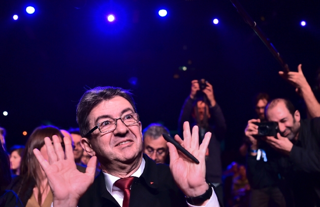 Le candidat de La France insoumise Jean-Luc Mélenchon à La Défense, le 31 janvier 2017 