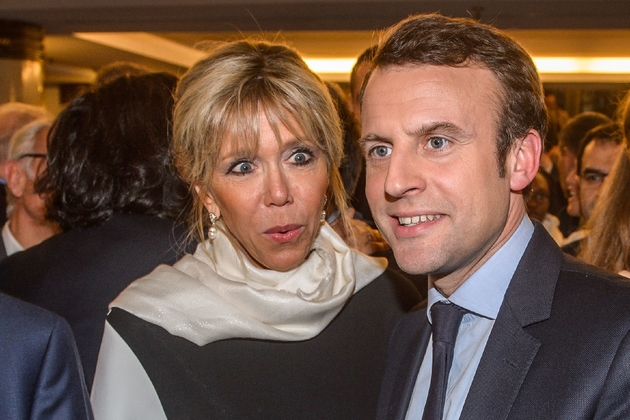 Emmanuel Macron et son épouse Brigitte au dîner du Crif le 22 février 2017 à Paris 