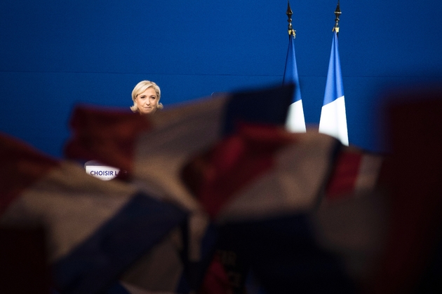 Marine Le Pen à Villepinte, près de Paris, le 1er mai 2017