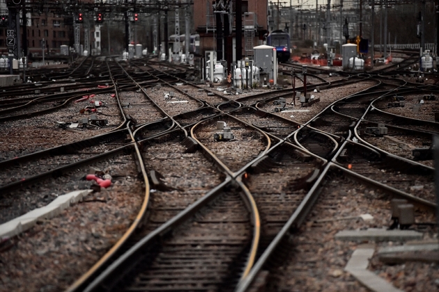 La gare de Lyon à l'arrêt, à Paris le 3 avril 2018