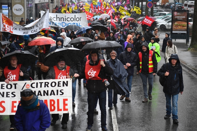 Manifestation à Rennes contre la réforme des retraites, le 14 janvier 2020