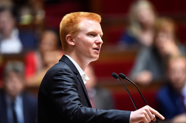 Adrien Quatennens, député La France Insoumise, s'exprime lors du débat sur la loi travail à l'Assemblée nationale le 10 juillet 2017 