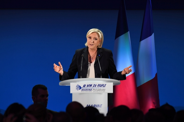 Marine Le Pen, le 23 avril 2017 à Hénin-Beaumont