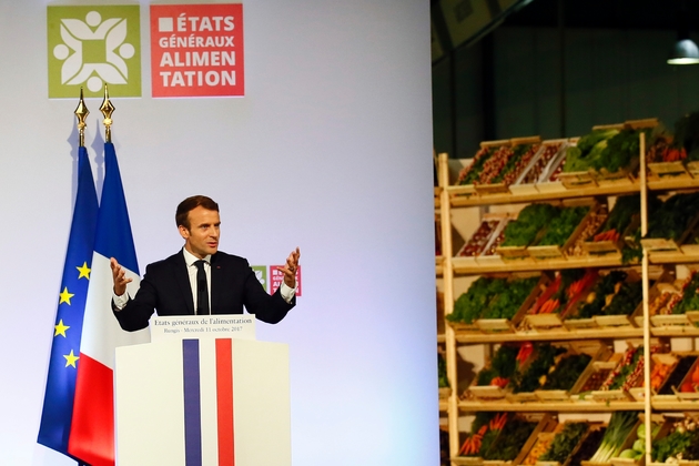 Emmanuel Macron aux  Etats généraux de l'alimentation, le 11 octobre 2017 à Rungis