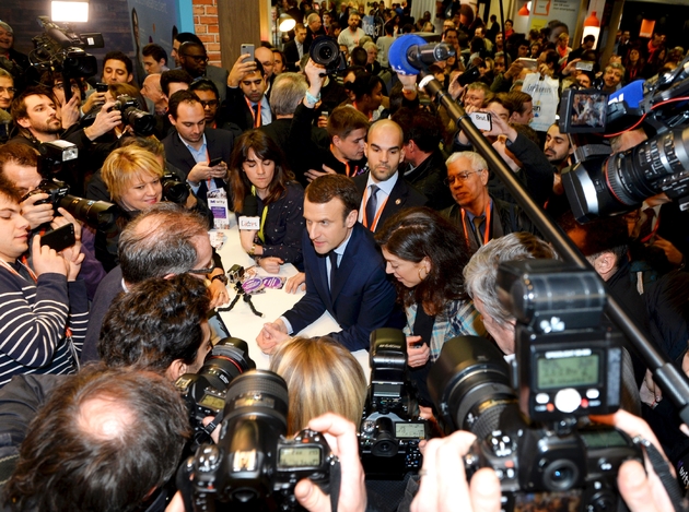 Emmanuel Macron, le candidat d'En Marche!, le 2 février 2017 à Paris au Salon des Entrepreneurs