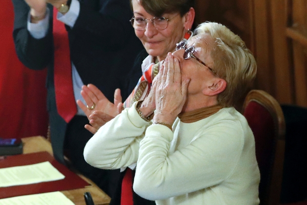 Isabelle Balkany préside le 13 février 2020 son dernier conseil municipal à Levallois-Perret avant les élections, en l'absence de son mari Patrick 