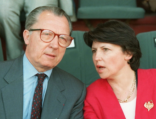 Jacques Delors et sa fille Martine Aubry à Lille, le 31 mai 1995