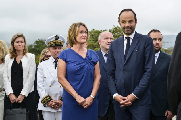 Isabelle Lafleur, élue Les Républicains Calédoniens au Congrès, et le Premier ministre français Edouard Philippe à Nouméa le 2 décembre 2017