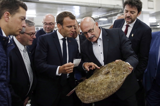 Emmanuel Macron en visite sur le port du Guilvinec, le 21 juin 2018