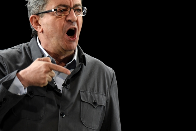 Jean-Luc Mélenchon fait un discours dans une réunion de campagne à Chassieu près de Lyon le 5 février 2017