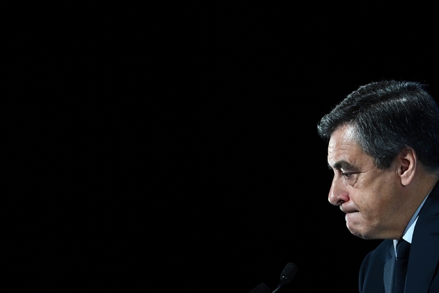 François Fillon lors d'un meeting à Aubervilliers, le 4 mars 2017 