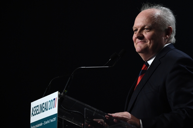 Le candidat à la présidentielle François Asselineau, le 25 mars 2017 