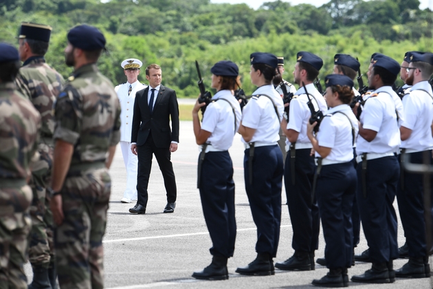 Emmanuel Macron arrive en Guyane, le 26 octobre 2017 à Cayenne